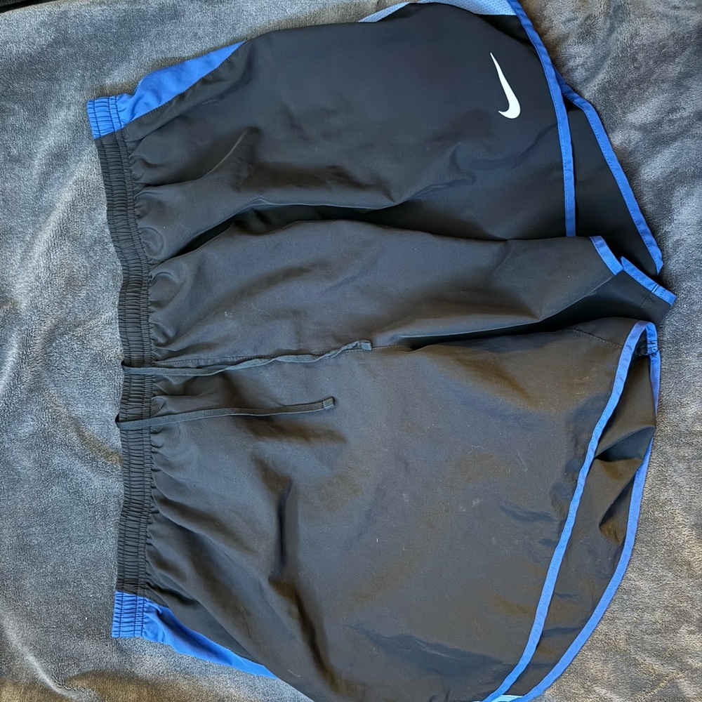 Nike Black and Blue Athletic Shorts